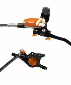 Hope Tech 4 X2 Brake - No Rotor -Outlet Bremser Store Hope Tech 4 X2 Brake No Rotor Disc Brake Callipers Black Orange T4X2CL