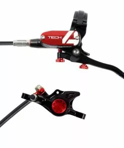 Hope Tech 4 X2 Brake - No Rotor -Outlet Bremser Store Hope Tech 4 X2 Brake No Rotor Disc Brake Callipers Black Red T4X2RL