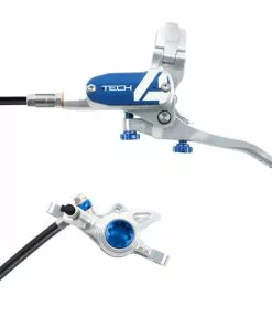 Hope Tech 4 X2 Brake - No Rotor -Outlet Bremser Store Hope Tech 4 X2 Brake No Rotor Disc Brake Callipers Silver Blue T4X2ZSBL