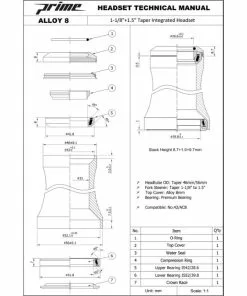 Prime Doyenne 1-1/8"-1.5" Integrated Headset 5 Prime Doyenne 1-1/8"-1.5" Integrated Headset -Outlet Bremser Store Prime Doyenne 1 1 8 1 5 Integrated Headset Headsets Black PD11815IH8 1