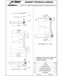 Prime Primavera 1-1/8"-1.5" Integrated Headset -Outlet Bremser Store Prime Primavera 1 1 8 1 5 Integrated Headset Headsets Black PP11815IH3 1