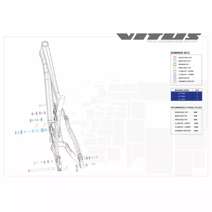 Vitus Dominer Shock Bolt Kit 2 Vitus Dominer Shock Bolt Kit - Billede 2